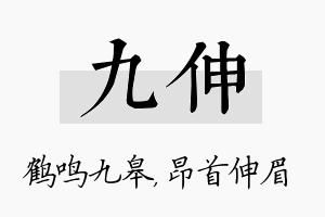 九伸名字的寓意及含义