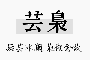 芸枭名字的寓意及含义