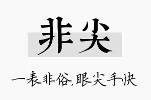 非尖名字的寓意及含义