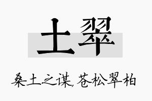 土翠名字的寓意及含义