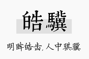 皓骥名字的寓意及含义