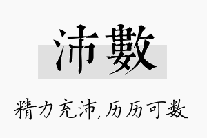 沛数名字的寓意及含义