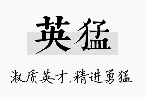 英猛名字的寓意及含义