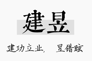 建昱名字的寓意及含义