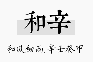 和辛名字的寓意及含义