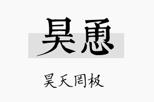 昊恿名字的寓意及含义