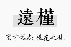 远槿名字的寓意及含义