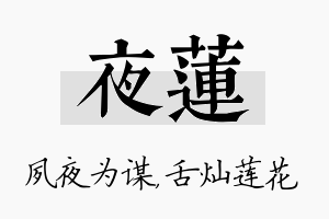 夜莲名字的寓意及含义