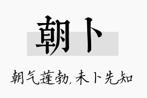 朝卜名字的寓意及含义