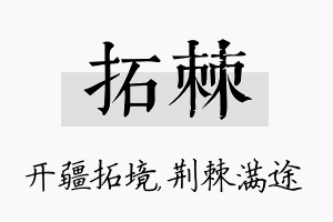 拓棘名字的寓意及含义