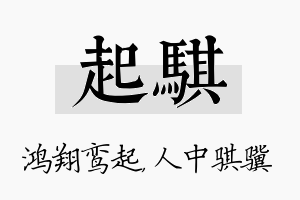 起骐名字的寓意及含义