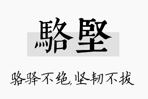 骆坚名字的寓意及含义