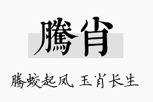 腾肖名字的寓意及含义