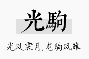 光驹名字的寓意及含义