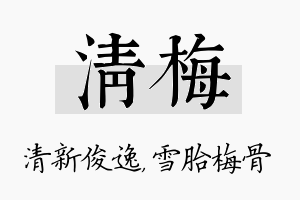 清梅名字的寓意及含义