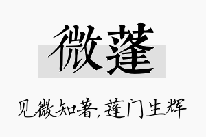 微蓬名字的寓意及含义