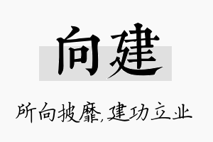 向建名字的寓意及含义