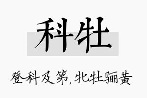 科牡名字的寓意及含义