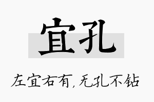 宜孔名字的寓意及含义