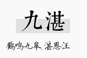 九湛名字的寓意及含义