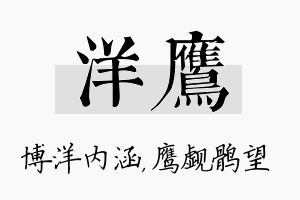 洋鹰名字的寓意及含义