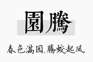 园腾名字的寓意及含义