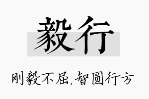 毅行名字的寓意及含义