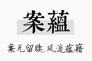 案蕴名字的寓意及含义