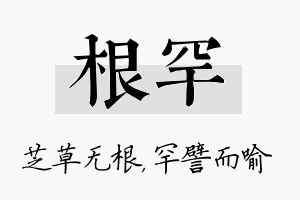 根罕名字的寓意及含义