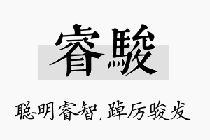 睿骏名字的寓意及含义