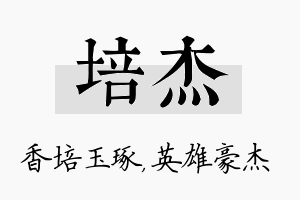 培杰名字的寓意及含义