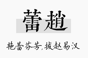 蕾赵名字的寓意及含义