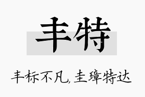 丰特名字的寓意及含义