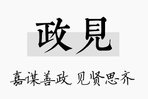 政见名字的寓意及含义