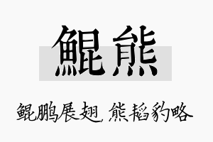 鲲熊名字的寓意及含义