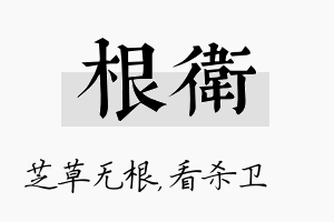 根卫名字的寓意及含义