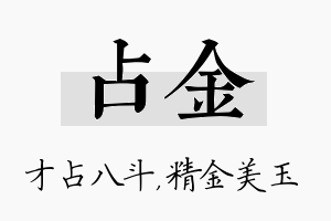 占金名字的寓意及含义