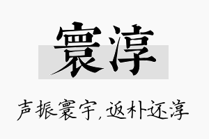 寰淳名字的寓意及含义