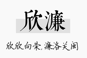 欣濂名字的寓意及含义