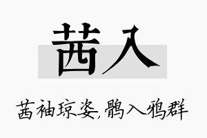 茜入名字的寓意及含义