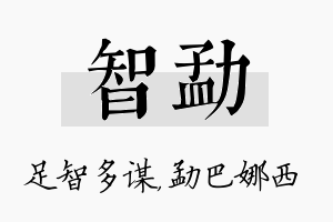 智勐名字的寓意及含义