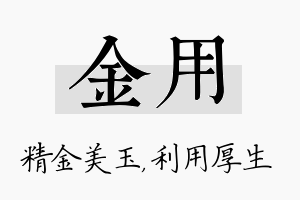 金用名字的寓意及含义