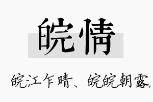 皖情名字的寓意及含义