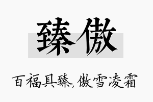 臻傲名字的寓意及含义