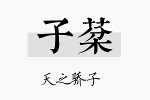 子棻名字的寓意及含义