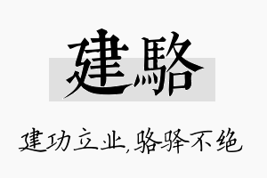 建骆名字的寓意及含义