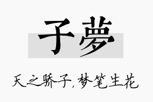 子梦名字的寓意及含义