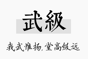 武级名字的寓意及含义