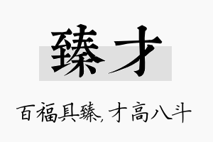 臻才名字的寓意及含义