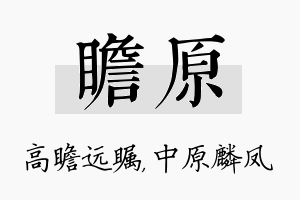 瞻原名字的寓意及含义